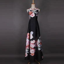 Load image into Gallery viewer, 2017 High-quality Spring Newest Fashion Luxury Elegant  Colorful Hibiscus flowers Printing Expansion Bottom Floor-Length Dress
