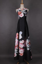 Load image into Gallery viewer, 2017 High-quality Spring Newest Fashion Luxury Elegant  Colorful Hibiscus flowers Printing Expansion Bottom Floor-Length Dress